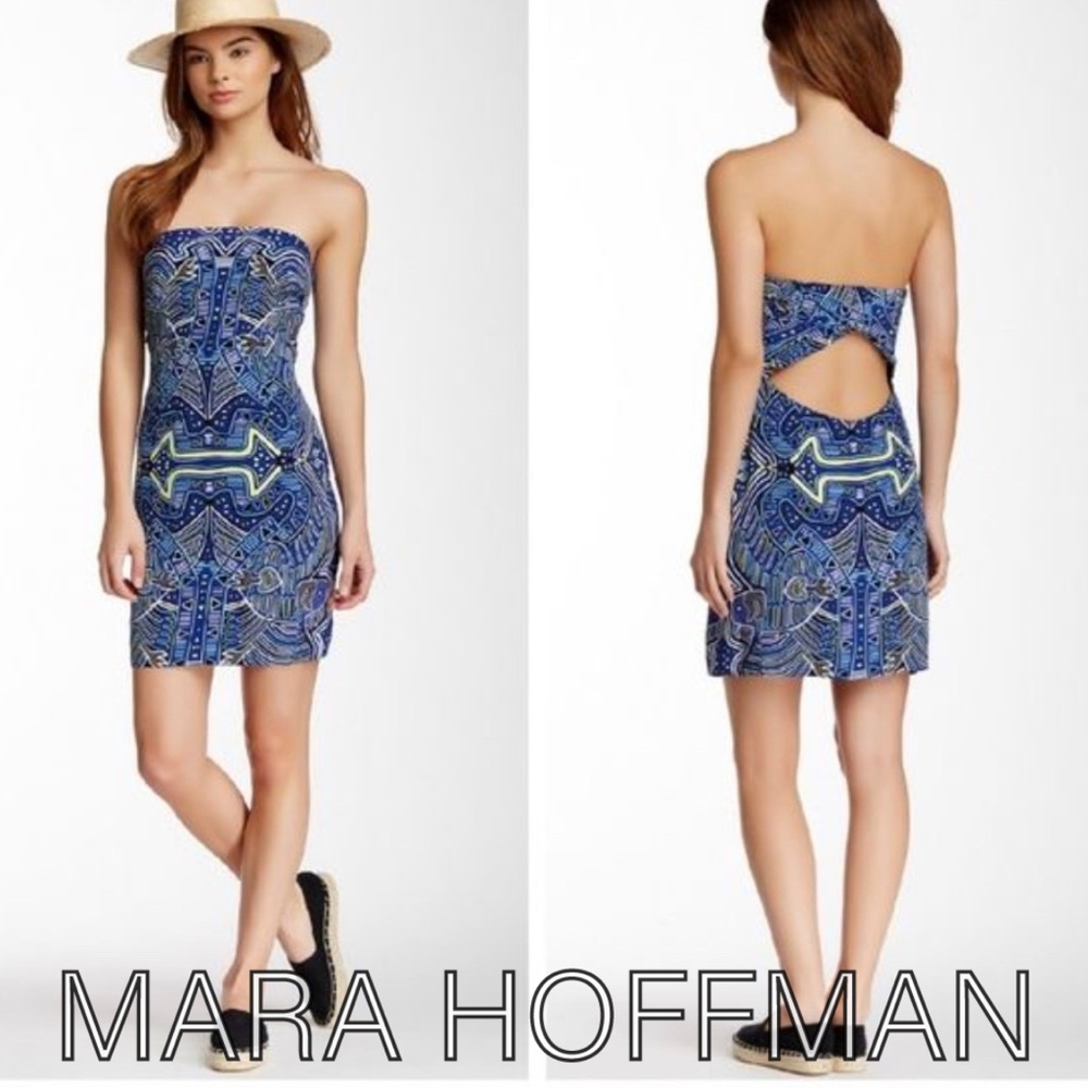 🚫SOLD🚫 Mara Hoffman Strapless Abstract Print Dress NWOT